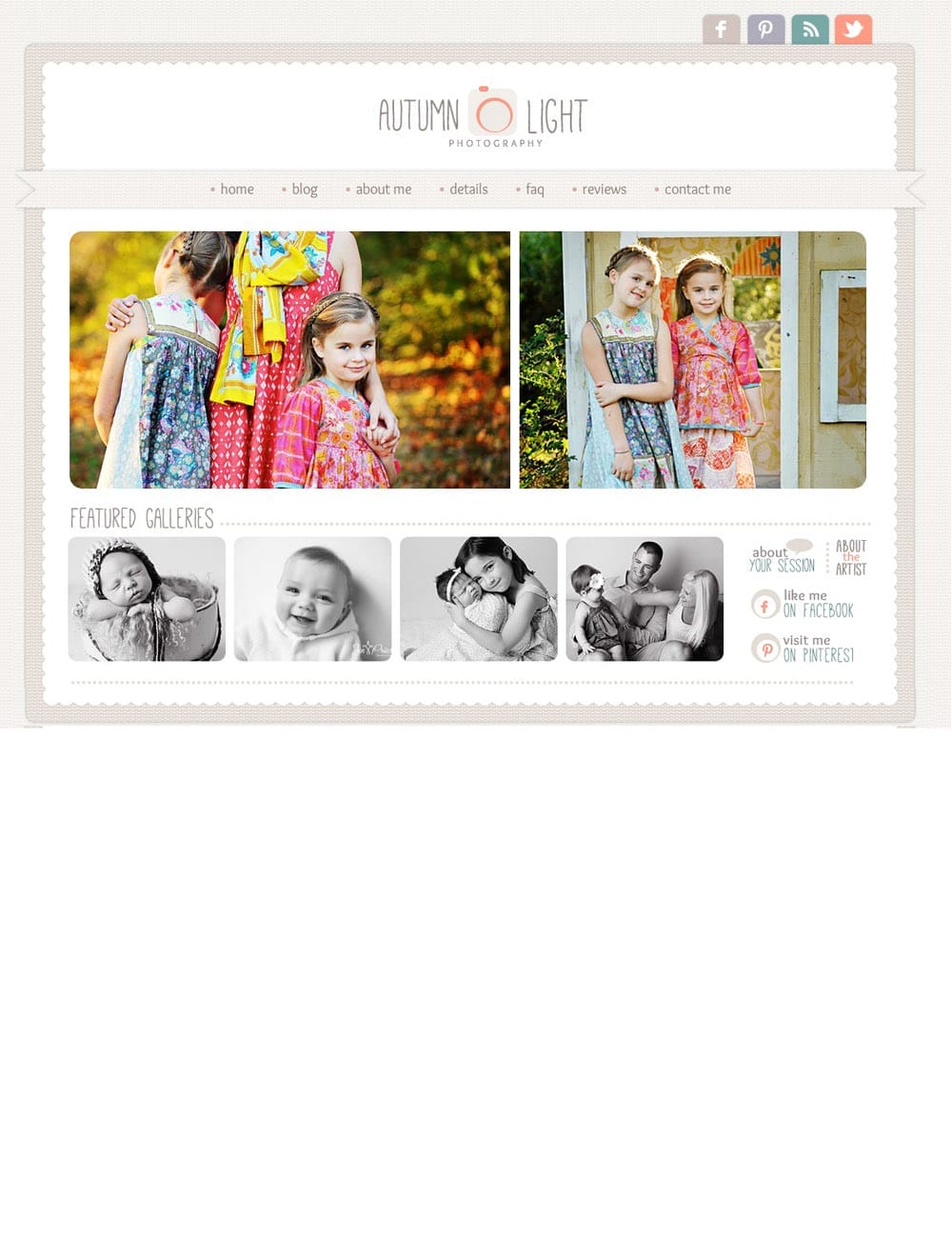 Photography website template